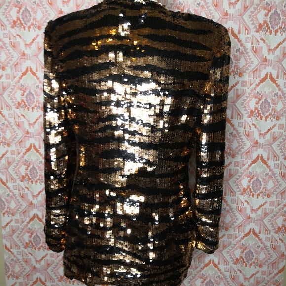 Vintage Small Sequin Tiger Striped Cardigan - Picture 2 of 8